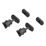Set of Tetrahedral Plastic Handle-Nuts with T-shaped Clamps and Caps, 2 pcs