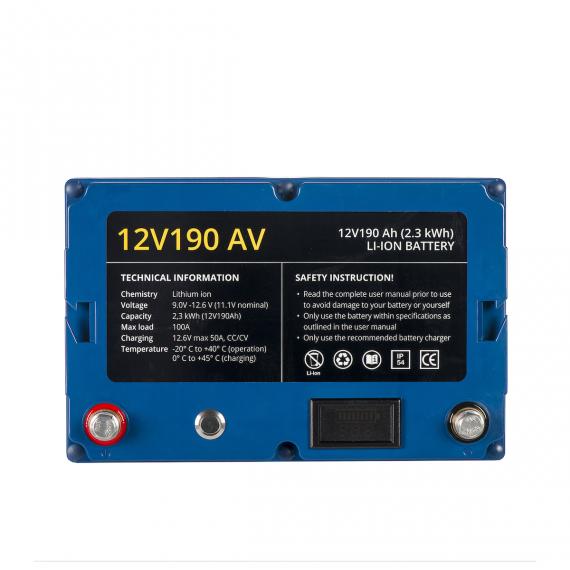 12V 190 AV li-ion battery 2,3 kWh